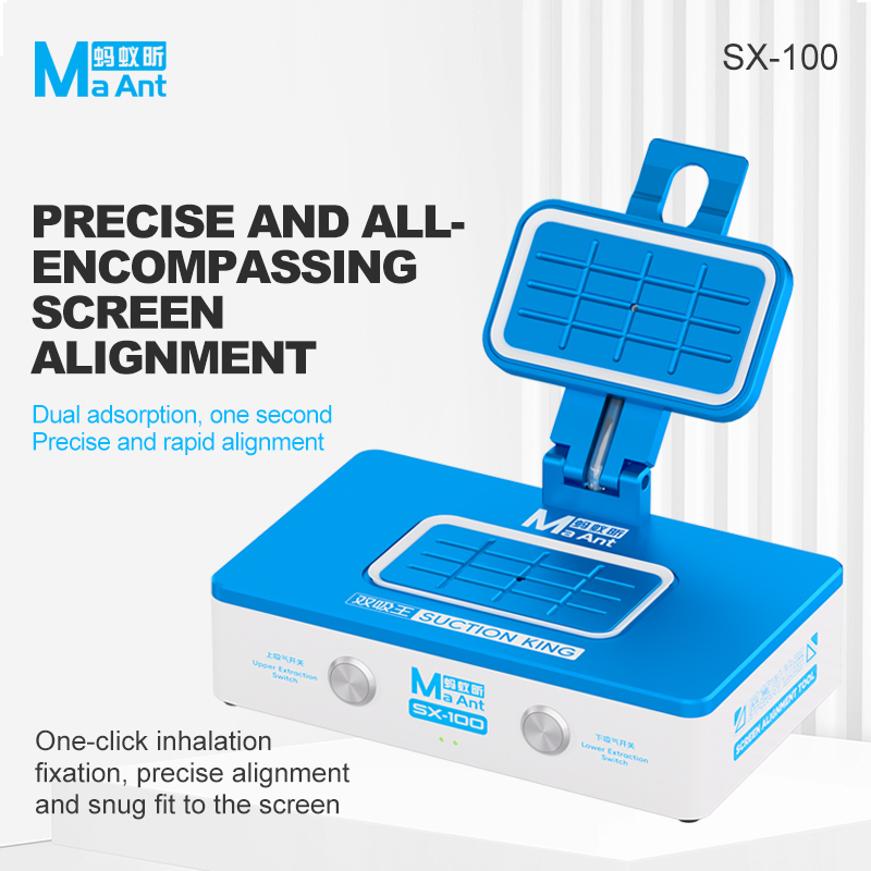 Screen Alignment Tool - MAANT SX-100 デュアル独立真空ポンプスクリーンアライメントツール 135 ° iPhone曲面・平面LCDスクリーン修理用折りたたみ固定具