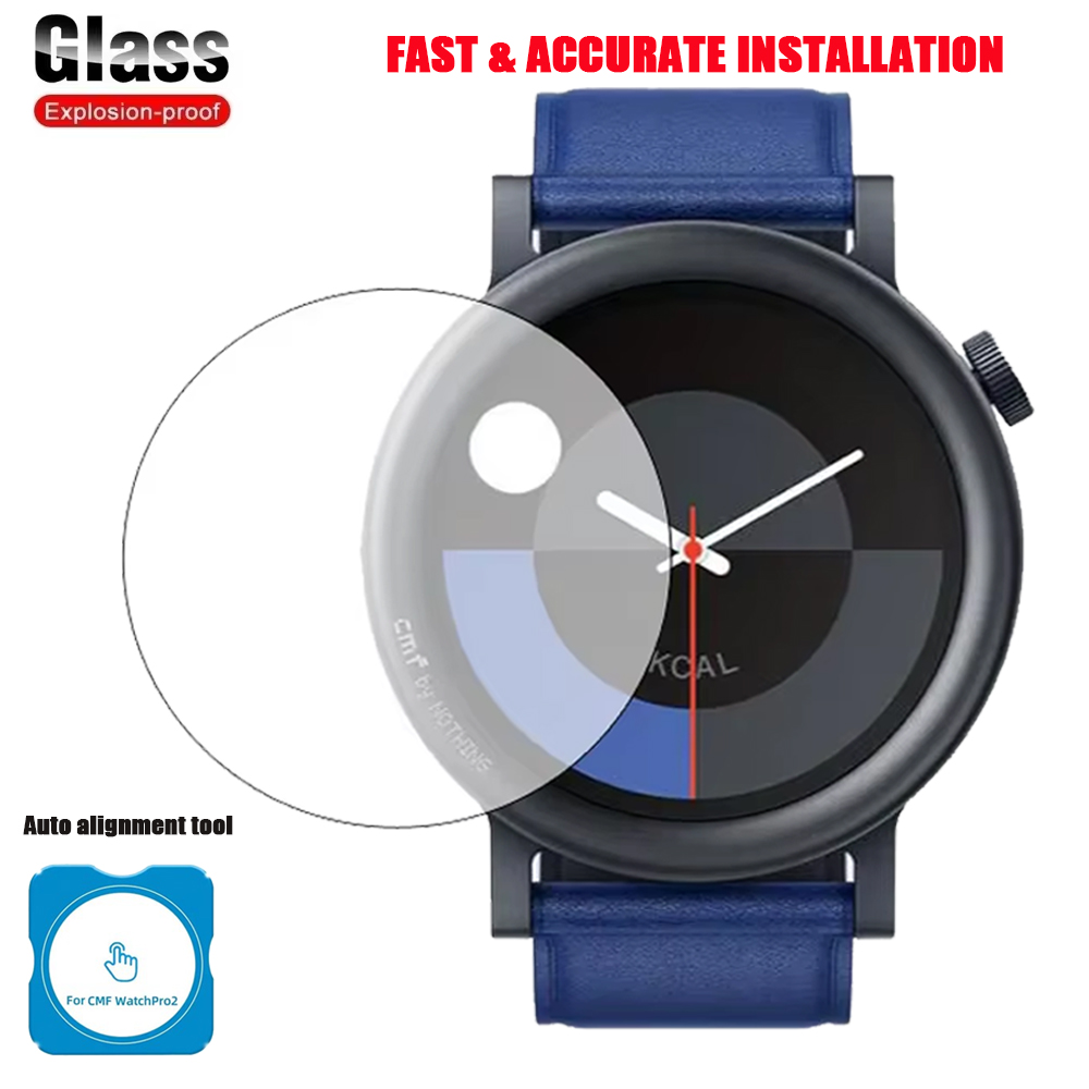 Glass Protector Auto - Cmf Watch Pro 2ウォッチスクリーンプロテクター、強化ガラス、自動位置合わせツール、硬度、高精細、傷防止、気泡