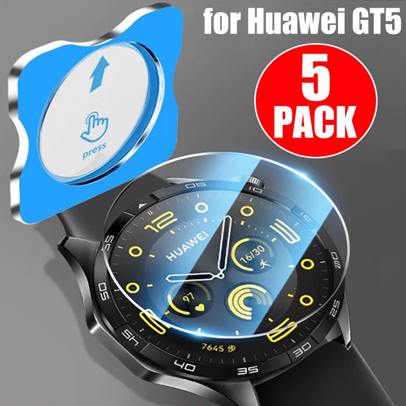 Screen Alignment Tool - Huawei Watch用スクリーンプロテクター,取り付けが簡単なワンクリックツール,強化ガラス,5 46mm 41mm, 5-1パック