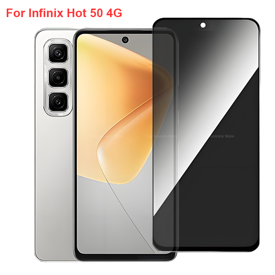 Privacy Screen Protector - Infinix Hot 50 4G X6882用覗き見防止プライバシー強化ガラススクリーンプロテクター、Infinix Hot50