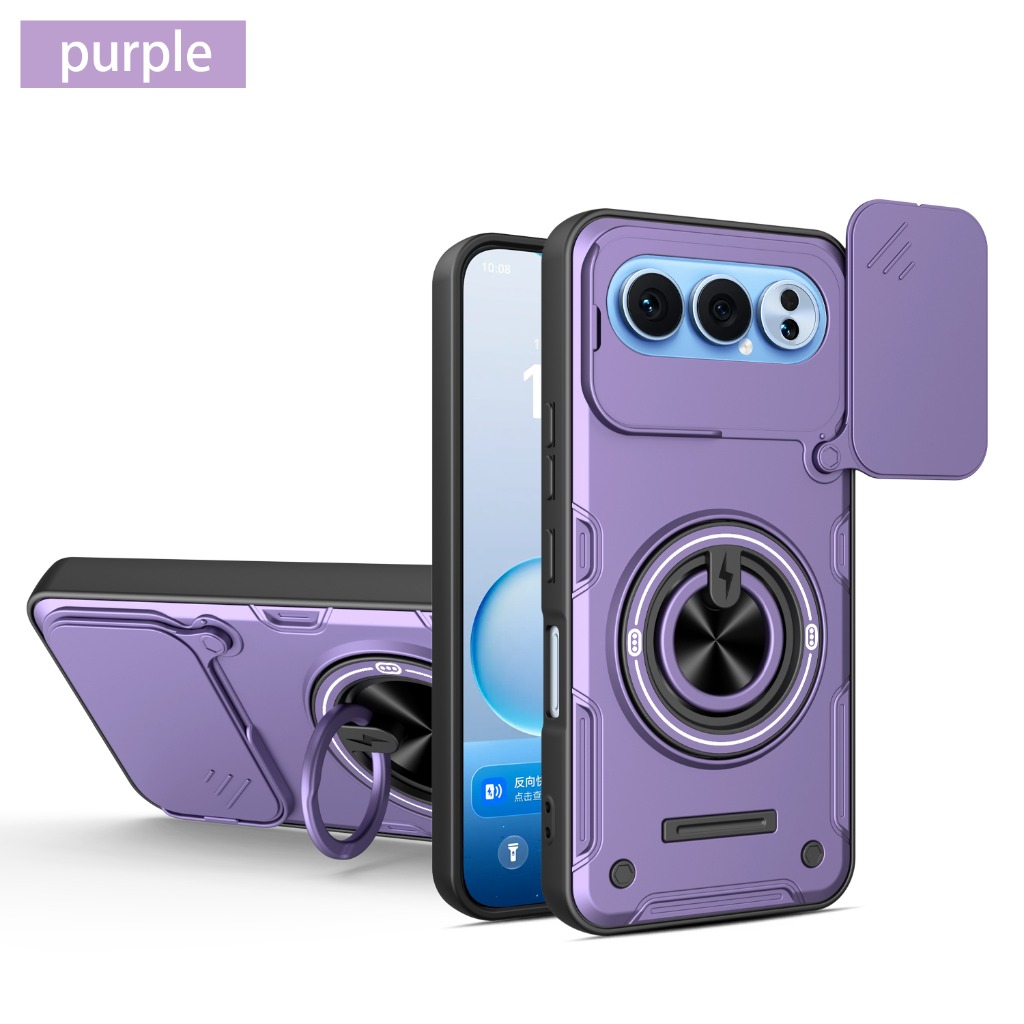 Camera Lens Protector - スライドカメラレンズプロテクター360 ° リングホルダー付きスタンドアーマーケース Honor 400 Smart