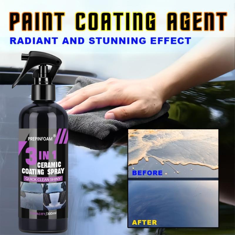 Nano Liquid Coating - 3in1カーセラミック液体コーティングスプレー ナノクリスタル疎水性シールド 車両用 光沢強化 簡単ディテーリングケア