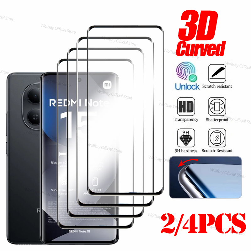 Curved Edge Screen - 2/4 個 3D 曲面ガラス Xiaomi Redmi