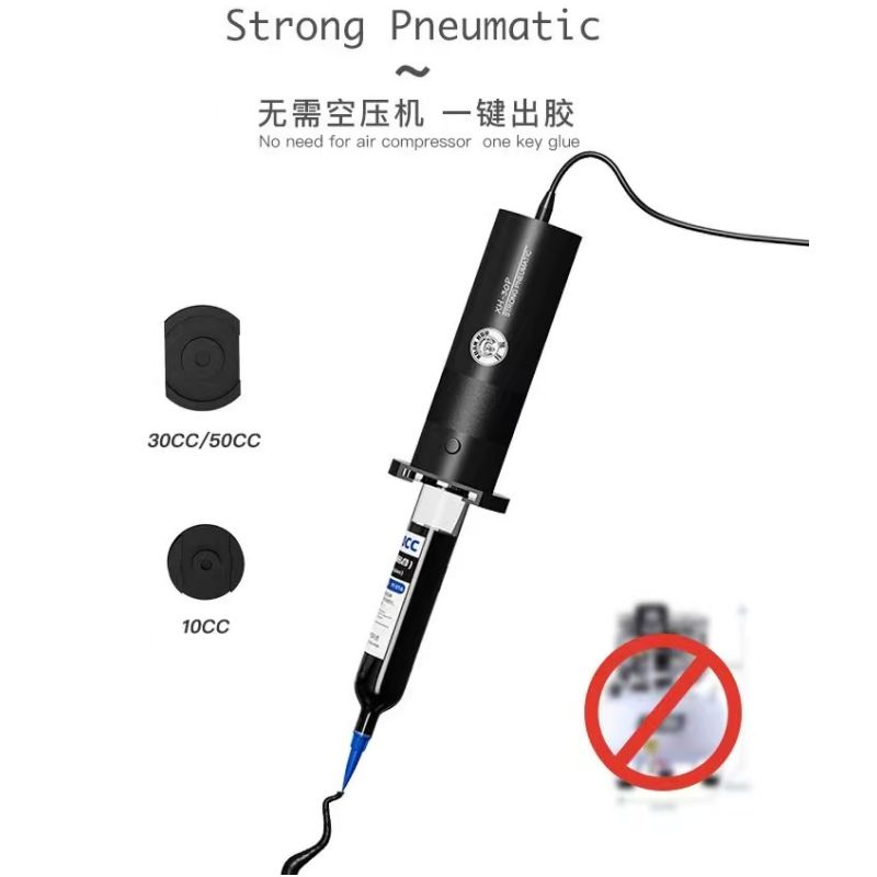 Liquid Uv Glue Kit - XH-30P 接着剤不要のディスペンサー機 シリンジタイプの液体用エアコンプレッサーなし 10/30/50ML 溶接油 UV