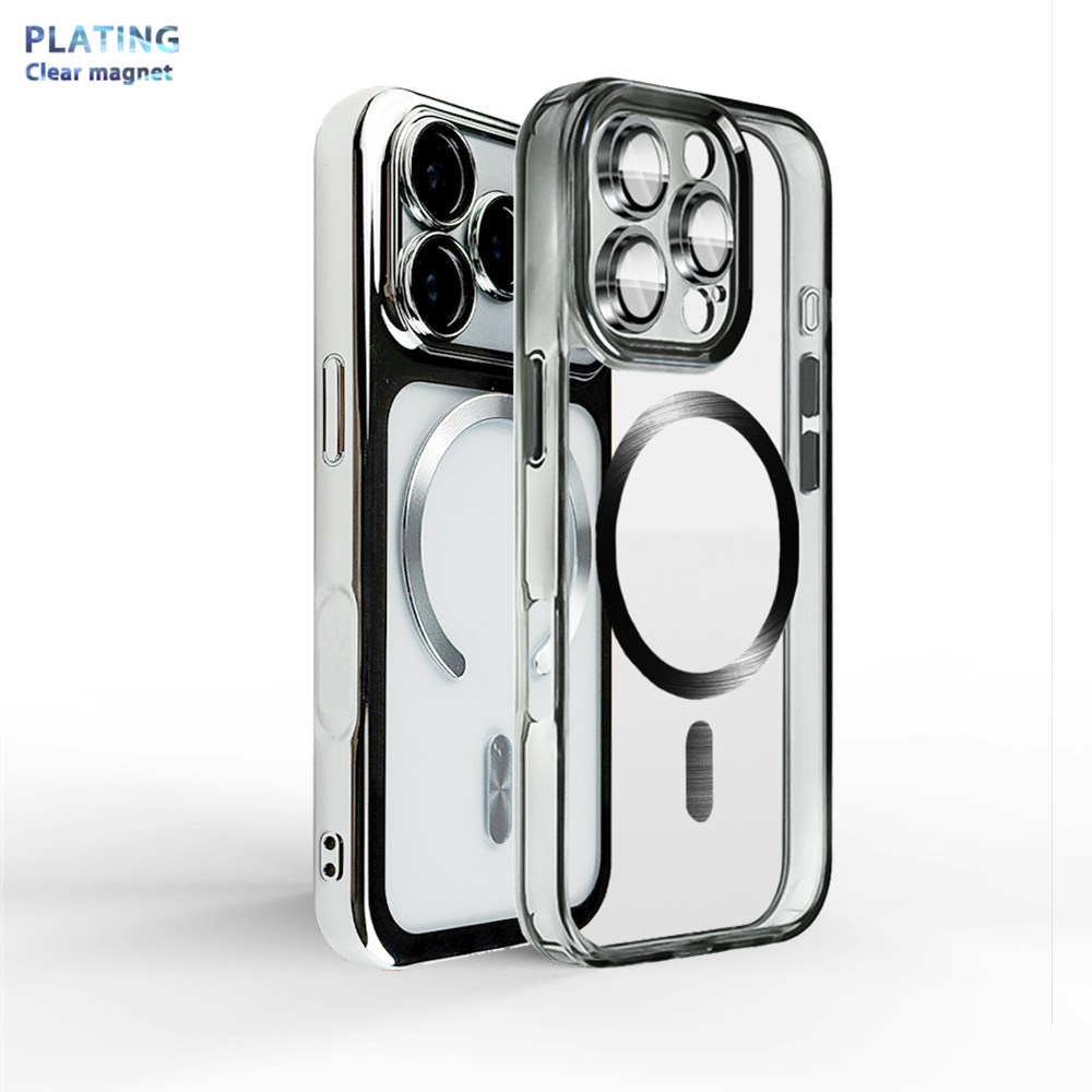 Camera Lens Protector - 電気めっき無線磁気吸収全背面保護適用Magsafe透明スマホケースIphone 16 15 11 12 13
