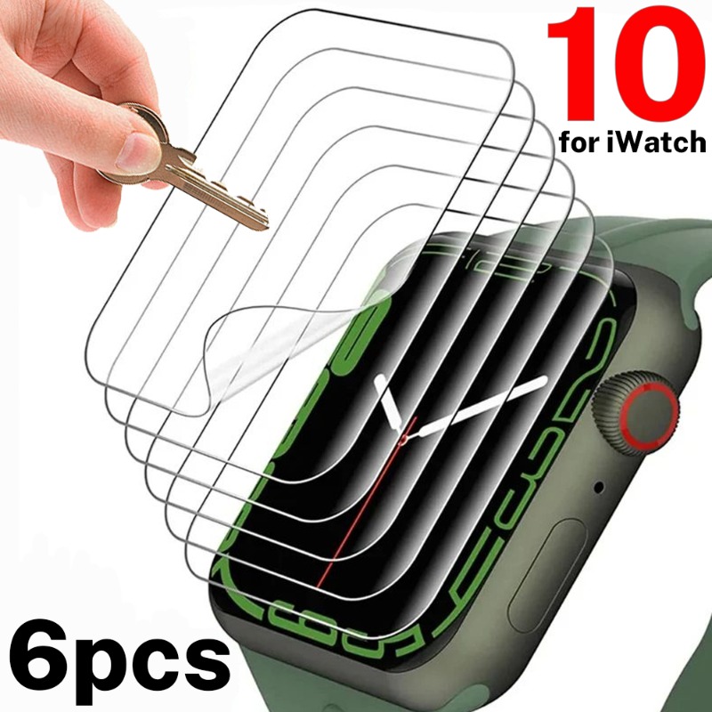 Flexible Tpu Film - 透明なiwatchスクリーンプロテクター,Apple Watch s10 9シリーズ10,42,46,41mm, 45mm用の柔軟なtpuフィルム,6,4,2個
