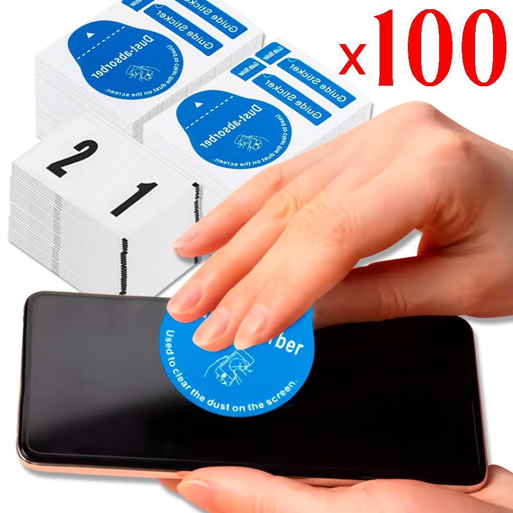 Dust Removal Sticker - 100/1 個のほこり除去携帯電話画面クリーニングツールすべての電話ラップトップのダストアブソーバーガイドステッカー電話画面のほこりをクリアにする