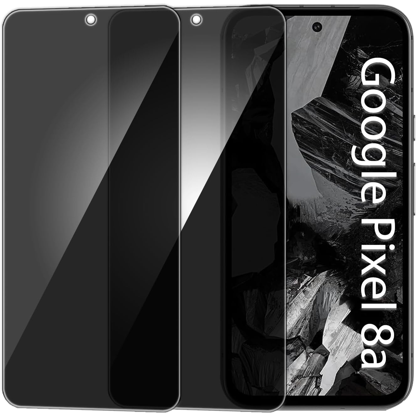 Privacy Filter 2Pack - Google Pixel 8A 用プライバシー フィルター強化ガラス フィルム