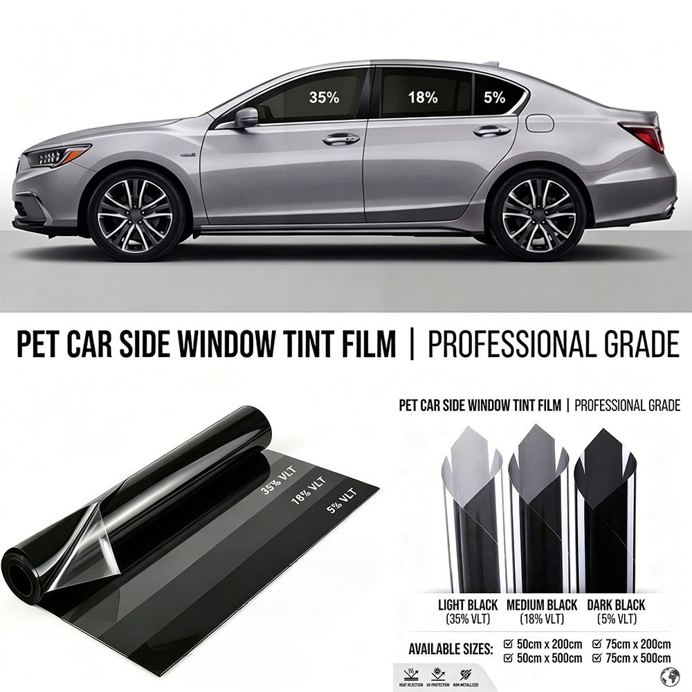 2m/5m 5/18/35パーセントVLTカーウィンドウプラ - Glass Protector Auto のレビューと価格