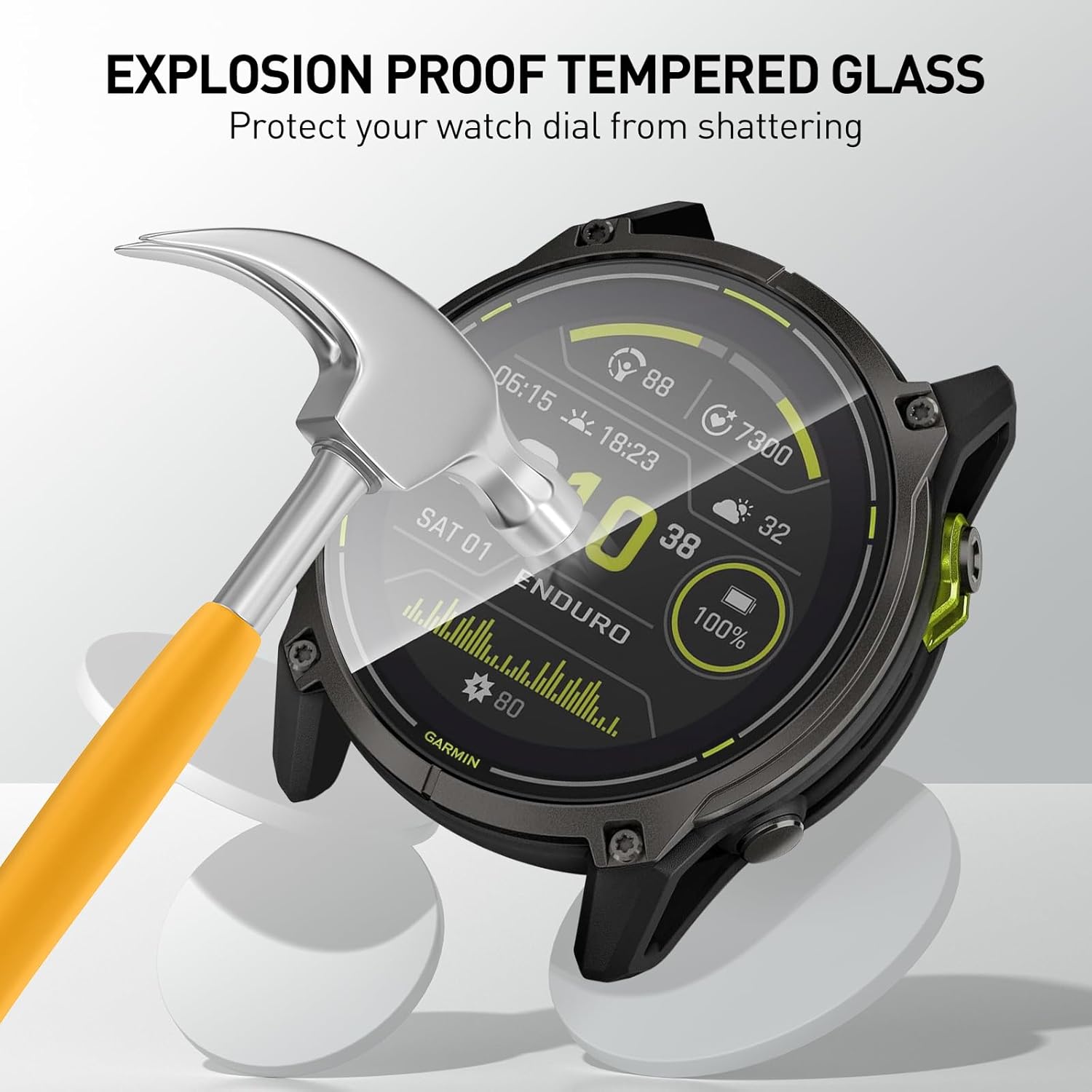 強化ガラスフィルムガーミンエンデューロ 3 スマートウォッチ - Smartwatch Screen Film のレビューと価格