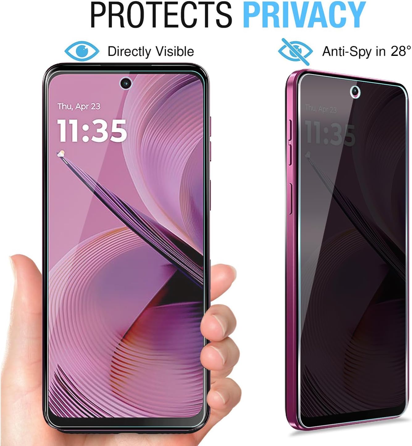 [2 パック] Moto G 5G 2025 プライバシーフ - Privacy Filter 2Pack のレビューと価格