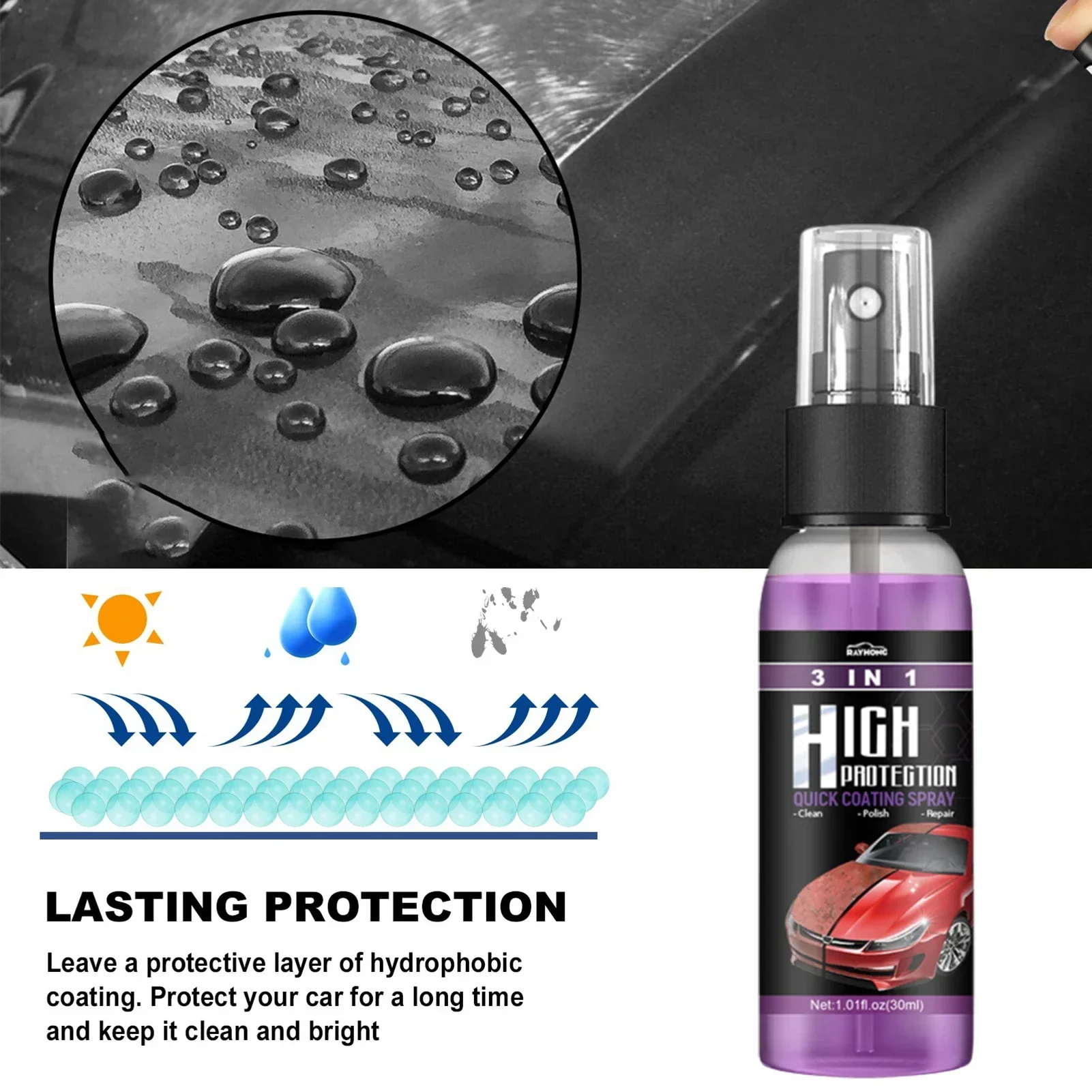 3 in 1 車用セラミックナノコーティング液 コーティング - Nano Liquid Coating のレビューと価格