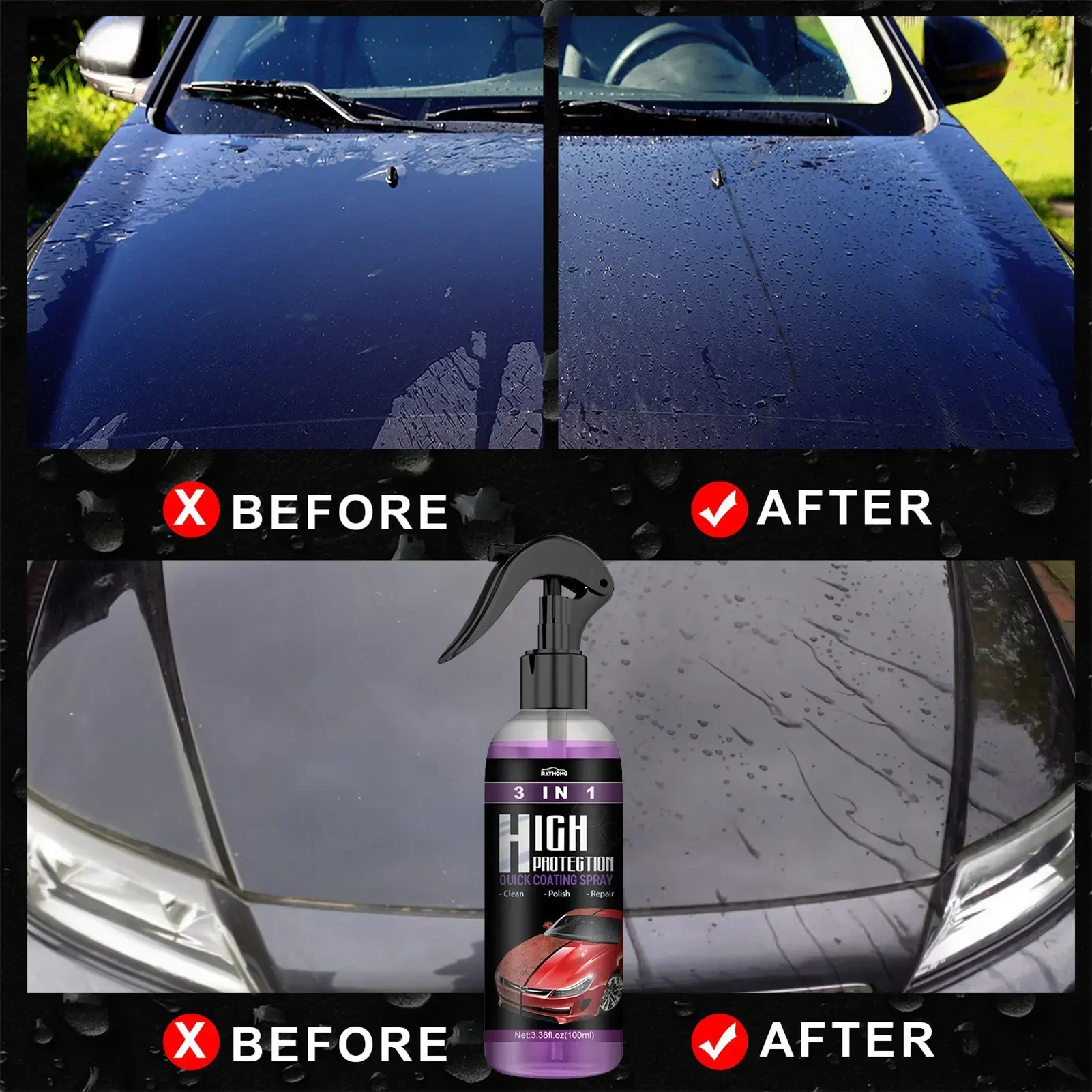 3 in 1 車用セラミックナノコーティング液 コーティング - Nano Liquid Coating のレビューと価格