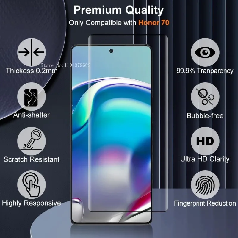 3 個強化ガラス Huawei 社の名誉 70 90 3D  - Curved Edge Screen のレビューと価格