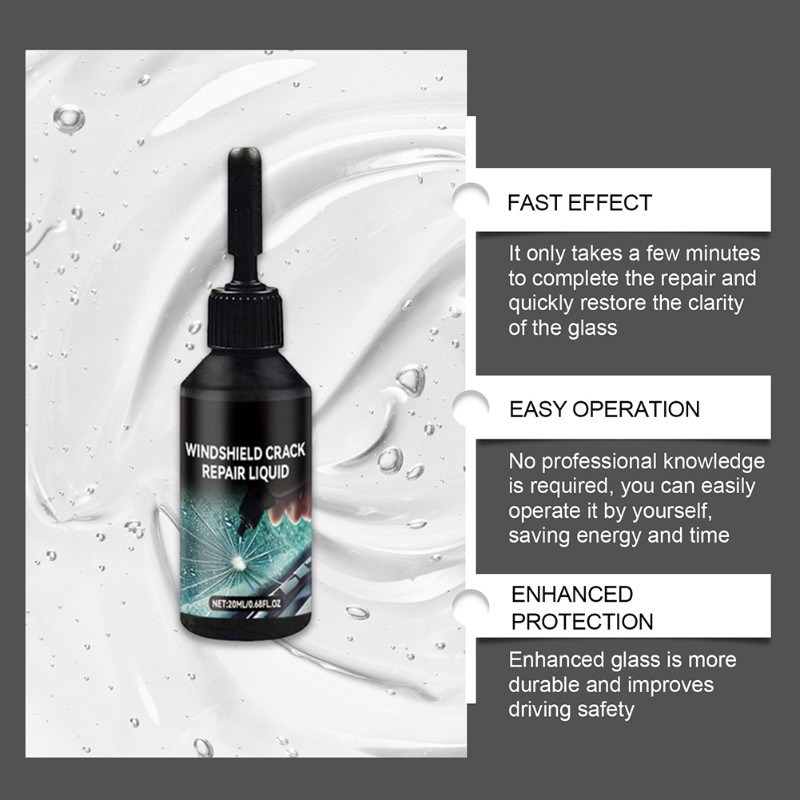 欠けやひび割れ用のフロントガラス修理キット、フロントガラスひ - Liquid Uv Glue Kit のレビューと価格