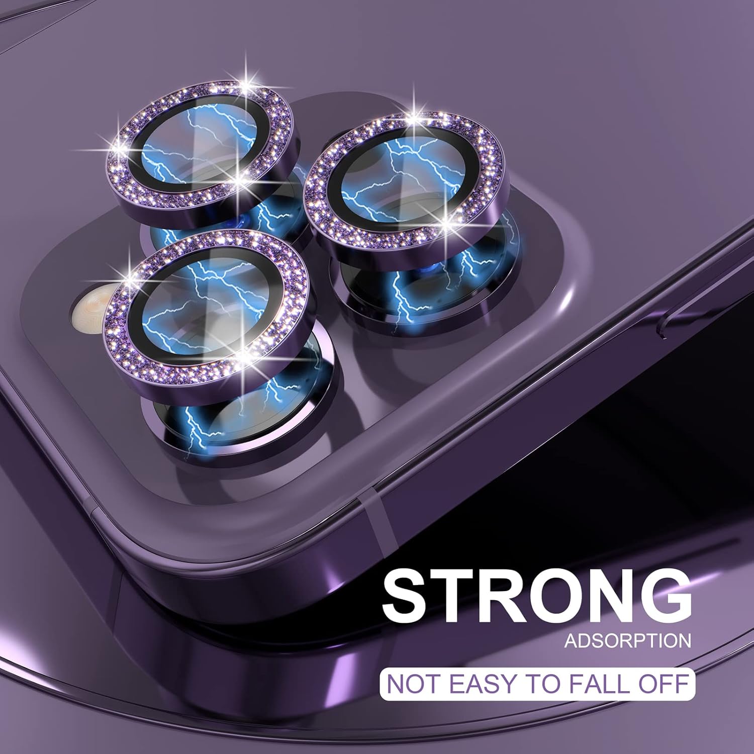 1セット キラキラ光るパープル カメラレンズプロテクター i - Tempered Glass Screen 9H のレビューと価格